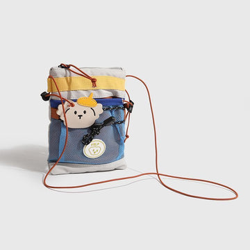 Cartoon Dog Camping Crossbody Bag – Cute Outdoor Shoulder Bag for Women & Kids