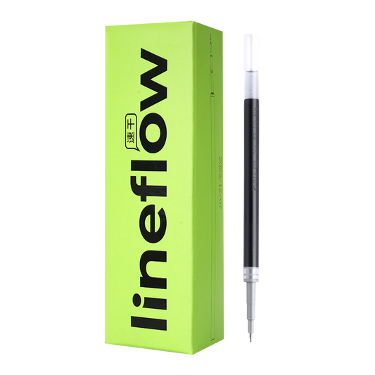 Deli Lineflow ST Tip Fast-Dry Gel Pen Refills 0.5mm Black – 20 Pack