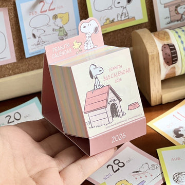 Snoopy Peanuts 2026 Daily Desk Calendar – 365 Days Tear-Off Mini Page-A-Day Cute Home Decor Gift