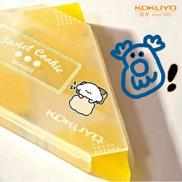 KOKUYO Pastel Cookie Triangle Eraser Set of 4 | Japanese Art Eraser for Students, Sketching & Highlight Drawing