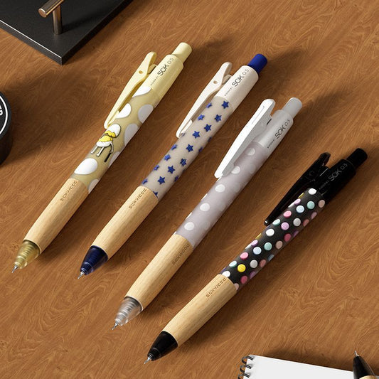 KOOKEI SOK Oak Wood Grip Gel Pen 0.5mm | Fast-Dry Smooth Black Ink | Cute Aesthetic Design