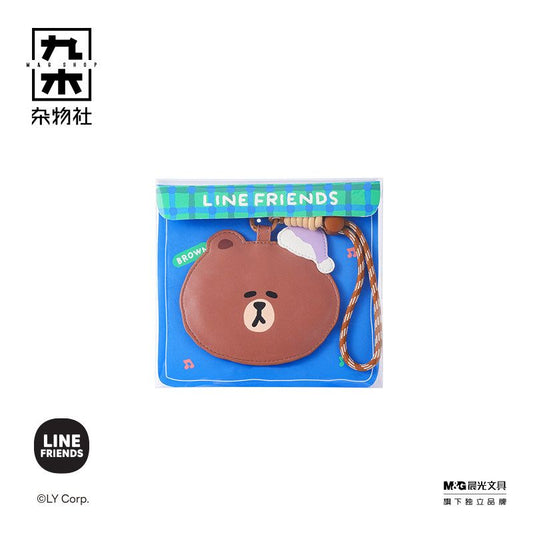 LINE FRIENDS Brown Bear Mini Plush Notebook & 6-in-1 Stamp Set | Kawaii Stationery Gift