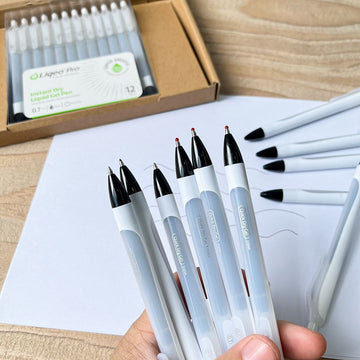 Quick Dry Gel Pens 12 Pack – 0.7mm Retractable Liquid Ink Pens, Smooth Writing Black Ink Ballpoint Pens for Office School Journaling, Fast Drying No Smear Pens Bulk Set