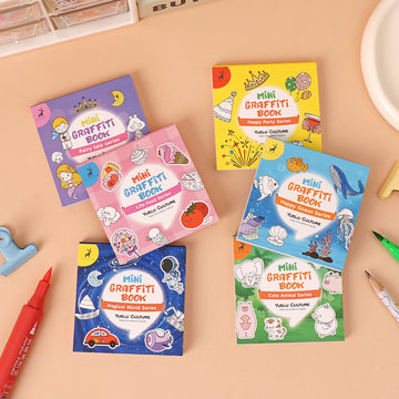 Mini Coloring Book for Kids Bulk 3 Pack, Small Watercolor Drawing Pads 50 Sheets, Portable Kids Activity Books for Toddler Travel