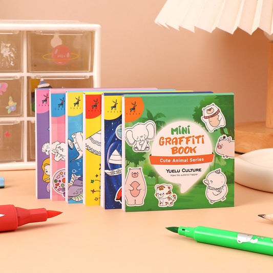Mini Coloring Book for Kids Bulk 3 Pack, Small Watercolor Drawing Pads 50 Sheets, Portable Kids Activity Books for Toddler Travel