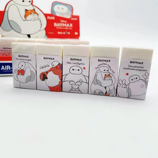 PLUS Air-In Disney Baymax Limited Edition Eraser Set – Cute Japanese Stationery for Students & Collectors