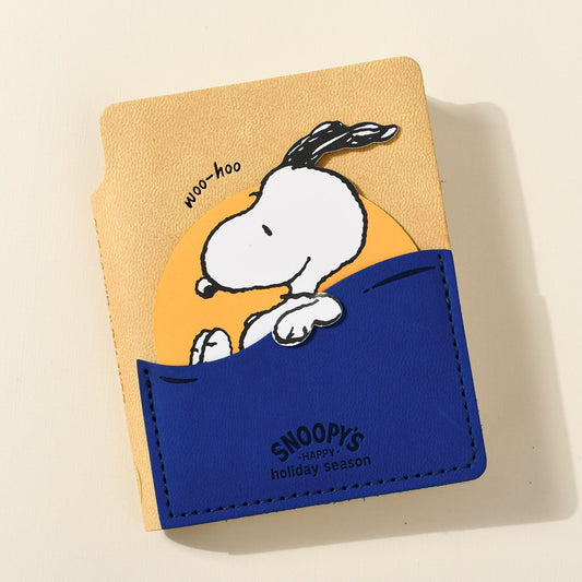 Snoopy Pocket Notebook Set of 4, Mini Happy Holiday Season Writing Journals, Cute Cartoon Notepads withBookmark for Students, Kids, and Travel