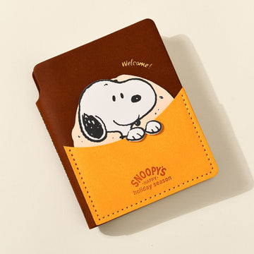 Snoopy Pocket Notebook Set of 4, Mini Happy Holiday Season Writing Journals, Cute Cartoon Notepads withBookmark for Students, Kids, and Travel