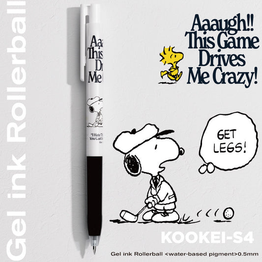 Kookei x Snoopy Peanuts Gel Ink Rollerball Pen Set 0.5mm – Fast Dry Smooth Writing Refillable Bullet Tip Pens for School Office Journaling