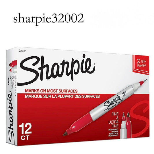 Sharpie Permanent Marker Pens Twin Tip Fine & Ultra Fine Point – Waterproof Oil-Based Ink for Lab, Office & Craft Use, 12 Count Box