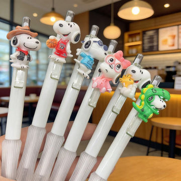 Snoopy Click Pens 6-Pack, Cute Character Collection for School Office