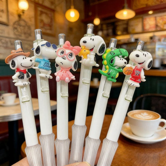 Snoopy Click Pens 6-Pack, Cute Character Collection for School Office