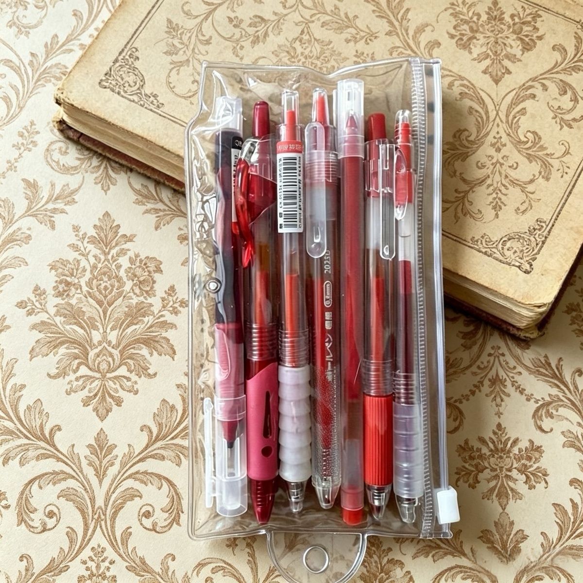 7 Pack Red Gel Pens 0.5mm – Teacher Correction Pen Set with Pouch | TTPEN