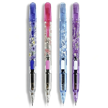 Pentel PD105 Mechanical Pencil 0.5mm | Japanese Floral Limited Edition Side-Click Coloured Barrel for Students