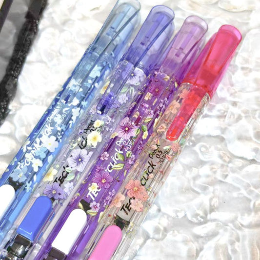 Pentel PD105 Mechanical Pencil 0.5mm | Japanese Floral Limited Edition Side-Click Coloured Barrel for Students