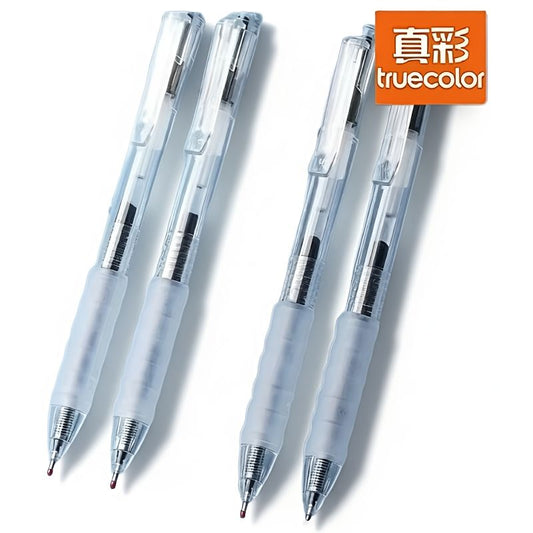Truecolor Quick Dry Gel Pen Set ST Tip 0.5mm – Aesthetic Retractable Pens for Students, Smooth Writing Black & Red Ink, Comfortable Grip School Office Stationery (17 Black + 2 Red)
