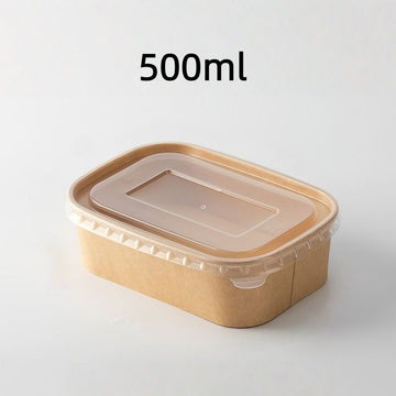 Kraft Paper Disposable Bento Box with Lid Pack of 20 – Microwaveable Lunch Containers for Picnic, Camping & Meal Prep | 500ml / 750ml / 1000ml