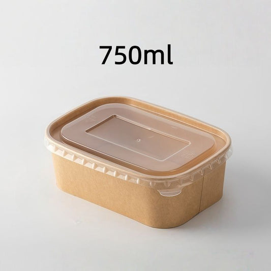 Kraft Paper Disposable Bento Box with Lid Pack of 20 – Microwaveable Lunch Containers for Picnic, Camping & Meal Prep | 500ml / 750ml / 1000ml