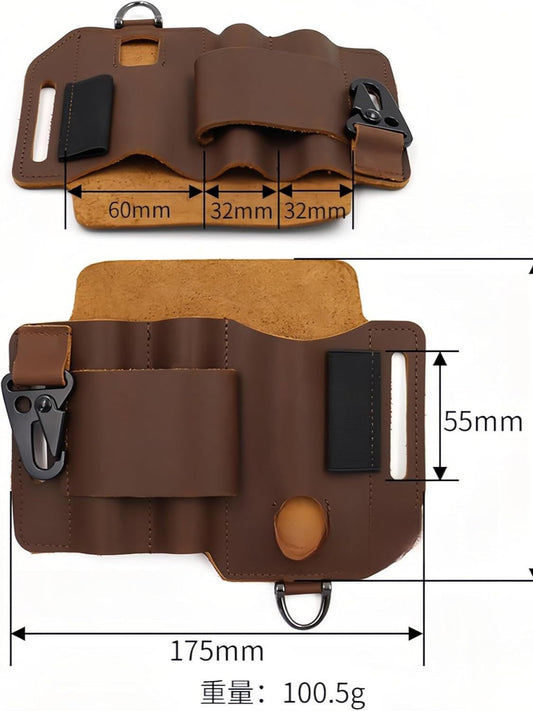 EDC Leather Tool Belt Holster | Genuine Cowhide Tactical Waist Bag for Outdoor Survival & Everyday Carry
