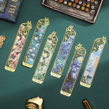 Oil Painting Metal Bookmark Art Gallery – Monet Van Gogh Masterpiece Bookmark Gift for Book Lovers
