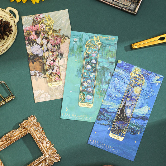 Oil Painting Metal Bookmark Art Gallery – Monet Van Gogh Masterpiece Bookmark Gift for Book Lovers