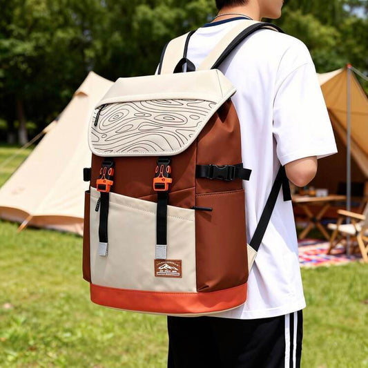 Large Capacity Laptop Backpack for Men – Casual College School Bag for University Students, Camping Travel & Daily Commute, Aesthetic Outdoor Rucksack