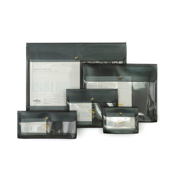 HIGHTIDE Nahe Waterproof Clear Window Snap Pouch – Japanese Multi-Purpose Document & Stationery Organiser Bag