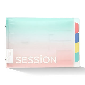 Maruman SESSION B7 Mini Loose-leaf Notebook | Japanese Pastel Gradient Pocket Planner with Colour Index Tabs | Aesthetic Study Journal for Students