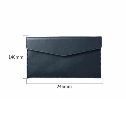 KINGJIM &NOTE Leather Envelope Document Bag | Japanese Vintage PU Leather File Folder Clutch for A4 A5 Documents | Business Portfolio Organiser for Office & Travel
