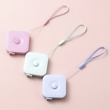 Mini Retractable Soft Tape Measure 2m | Cute Pastel Body Measuring Tape for Sewing, Waist, Bust & Hip Measurements | Portable Pocket Tape with Wrist Strap