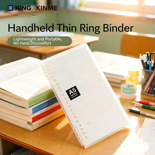 King Jim KINME A5 Handy Thin Ring Binder Notebook – Lightweight Portable Loose Leaf Planner | Japan Stationery Refillable Ring Note