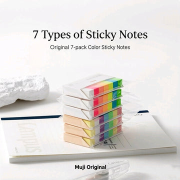Kingjet Mini Sticky Notes 7-Colour Set – Colourful Index Tabs & Page Marker Flags | Reusable Eco-Friendly Adhesive Reading Notes & Planner Stickers