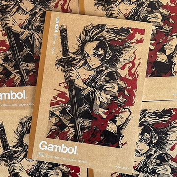Kokuyo Gambol B5 Kraft Paper Notebook – Demon Slayer Anime Limited Edition 2-Pack | 7mm Ruled 40 Sheets Student Study Notepad Manga Fan Gift