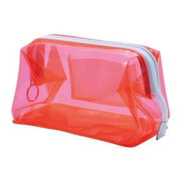 King Jim CHEERS! Clear PVC Pouch – 5 Colours | Japan Transparent Pencil Case, Cosmetic Bag & Travel Organiser | Smoke, White, Neon Green, Pink & Blue