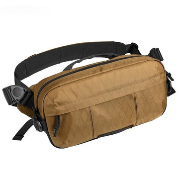 Tactical Sling Bag and Waist Pack | Water-Resistant Techwear Crossbody Bag for Commute Travel and Outdoor | Multi-Pocket Digital Organiser | Black Navy Tan