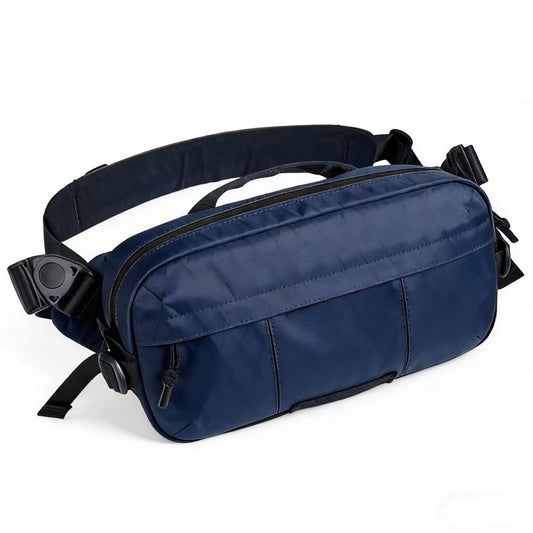 Tactical Sling Bag and Waist Pack | Water-Resistant Techwear Crossbody Bag for Commute Travel and Outdoor | Multi-Pocket Digital Organiser | Black Navy Tan