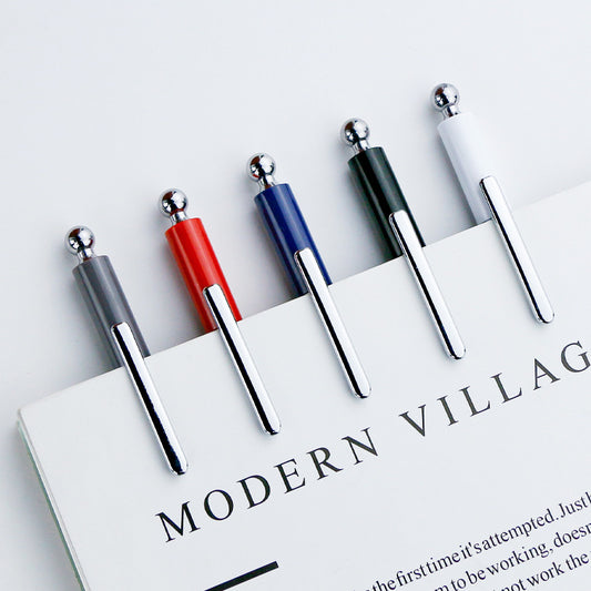 Heavy Metal Gel Pen with Silver Ball Top – Weighty Click Signature Pen, 5 Colours