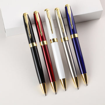 Parker-Style Metal Twist Ballpoint Pen – Feather Clip, Gold & Silver Trim, 5 Colours, Corporate Gift