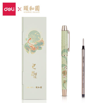 Deli S167 x Summer Palace Rollerball Pen 0.5mm Metal Chinese Heritage Gift Box