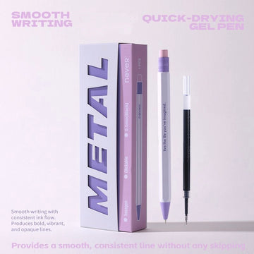 Never Metal Hexagon Clickable Gel Pen 0.5mm Quick-Dry with Refill