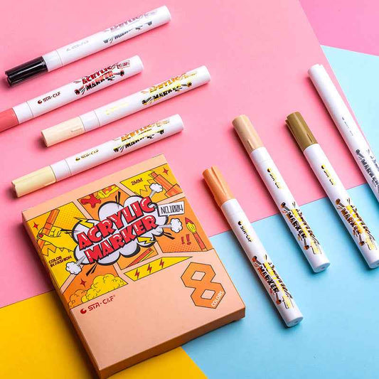 STA 8 Color Acrylic Paint Permanent Marker 2mm Tip - TTpen