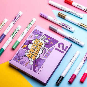 STA 12 Color Acrylic Paint Permanent Marker 2mm Tip - TTpen