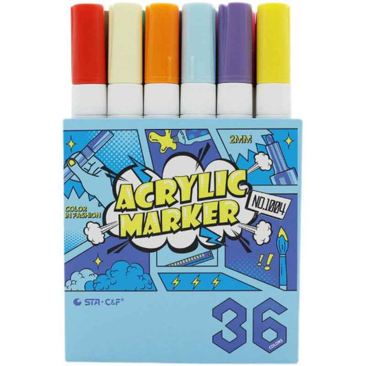 STA 36 Color Acrylic Paint Permanent Marker 2mm Tip - TTpen