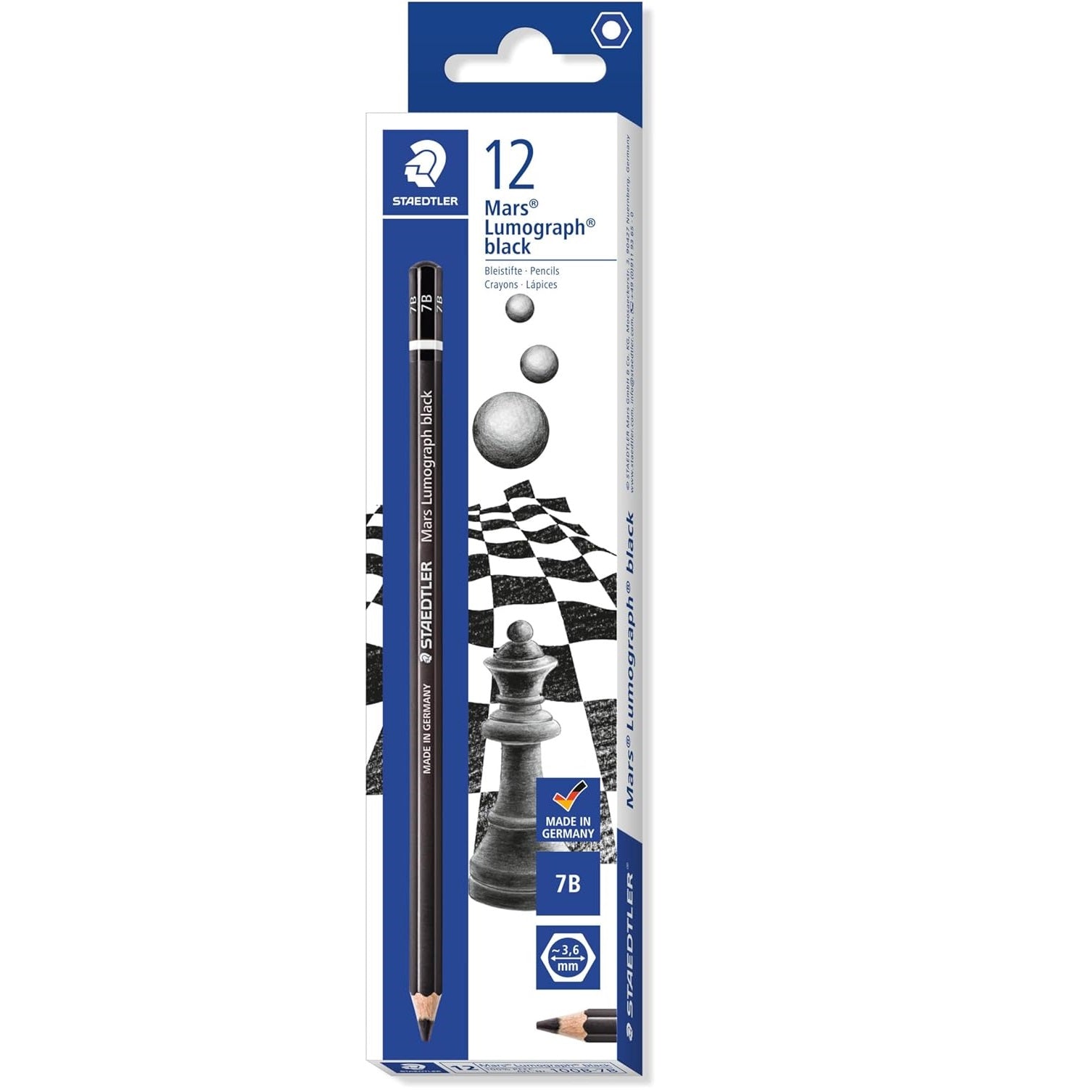 STAEDTLER Mars Lumograph Black Art Pencils,100B-7B,12 Pack