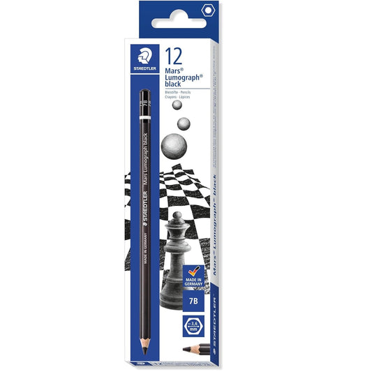 STAEDTLER Mars Lumograph Black Art Pencils,100B-7B,12 Pack