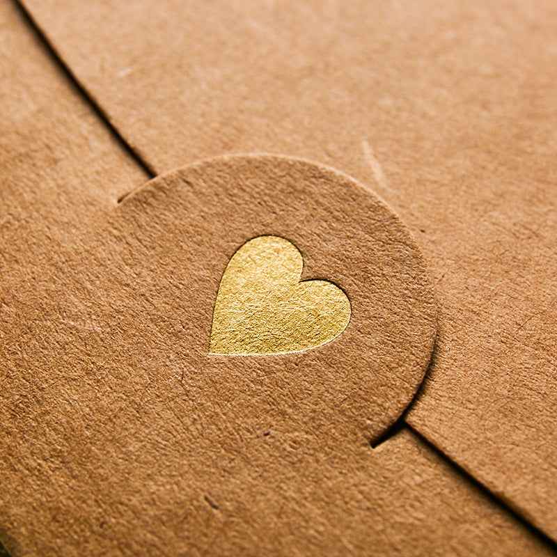 Kraft Mini Gift Card Envelopes with Gold Heart Shaped Clasp 48 Pack - TTpen