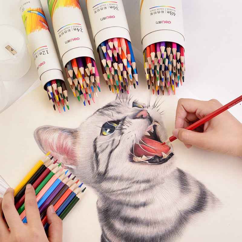 DELI 48 Color Drawing Pencils for Kids with Sharpener - TTpen