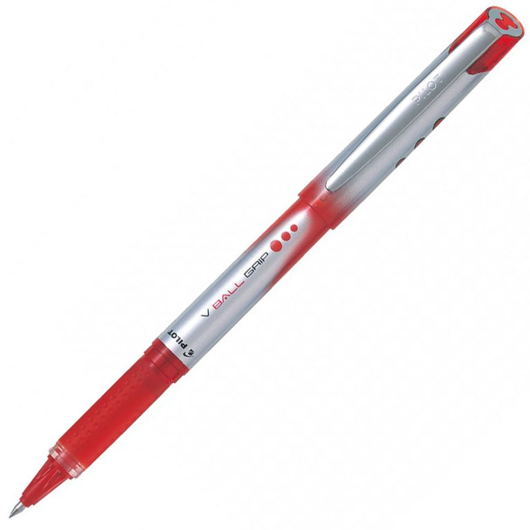 Pilot V Ball Grip Rollerball Pen 0.5mm,3 Count Red