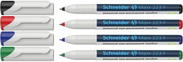 Schneider Maxx 223 F Non-Permanent Marker 0.7mm 4 Color Pack
