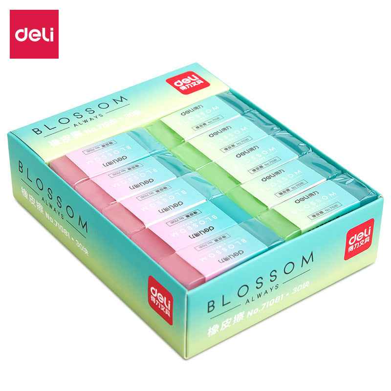DELI 71081 BLOSSOM Pencil Rubber Eraser 30 Pack - TTpen